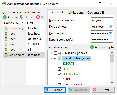 Crear usuario